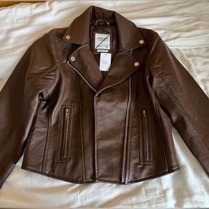 Abercrombie Brown Vegan Leather Jacket